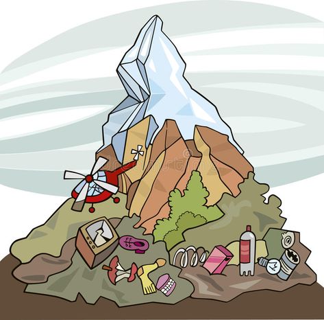 Environmental pollution. Illustration of mountain and lot of rubbish around it , #SPONSORED, #Illustration, #pollution, #Environmental, #rubbish, #lot #ad Land Pollution Illustration, Land Pollution Drawing, Pollution Illustration, Land Pollution, Penguin Images, Magic Land, Kids Background, Environmental Pollution, Water Pollution