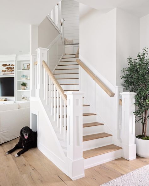 (3) Facebook Staircase White And Wood, Victorian House Staircase, White And Oak Staircase, Exposed Staircase, White Oak Staircase, Internal Stairs, Laminate Flooring On Stairs, Oak Staircase, Timber Stair