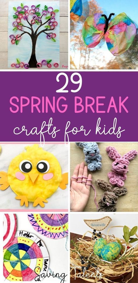 29 Spring Break Crafts & Printables for Kids. Family fun ideas for spring! Spring Break Crafts, Family Fun Ideas, Spring Preschool Activities, Spring Break Camping, Spring Flower Crafts, Spring Break Kids, Ladybug Crafts, Spring Coloring Pages, Spring Preschool