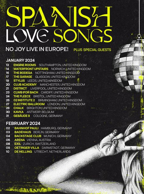 Spanish Love Songs Announce Headline UK + EU Tour Winter 2024 Spanish Love Songs, Spanish Spotify Playlist, Hot Mulligan, Spanish Love Songs Playlist, Good Spanish Songs Playlist, Songs In Spanish, Music Spanish, Band Website, Living In Europe