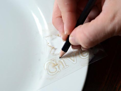 How to Make Hand-Painted Plates  Give inexpensive white dinner plates a high-end, custom look with a stenciled design and ceramic paint. Not only is this project great for the holidays, but also for weddings, anniversaries and birthdays. Monogram Plates, Giving Plate, Sharpie Crafts, Plates Diy, White Dinner Plates, Painted Plates, Hand Painted Plates, Christmas Plates, Pottery Painting