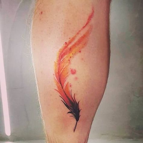 Phoenix Finger Tattoo, Feather Fire Tattoo, Fire Feather Tattoo, Pheonix Feather Tattoo For Women, Pheonix Feather Tattoos, Phoenix Feather Tattoo Feminine, Red Feather Tattoo, Phoenix Feather Tattoo, A Feather Tattoo