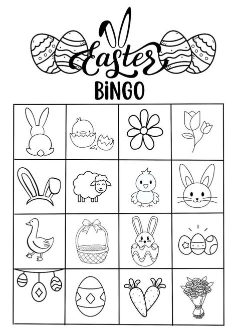 Grab this black and white Easter Bingo Set of 30 free printables for kids and adults to play this Easter! Great for classroom parties, Easter day, or just fun with family. Kids can color these bingo cards and play a fun game! Easter Day Activities For Kids, Free Easter Activity Printables, Easter Bingo Free Printable, Easter Day Activities, Easter Activities For Adults, Easter Bingo Cards, Easter Bunny Ears Headband, Custom Bingo Cards, Easter Bingo