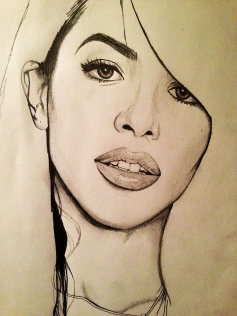 This drawing is so cute the best I've ever done so far. Aaliyah Tattoo, Aaliyah Tupac, Aaliyah Haughton, Colorful Paintings Acrylic, Sketch Inspiration, Dope Art, Art Kits, Aaliyah, Art Activities