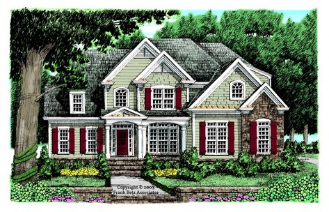 Rosemore Place House Floor Plan | Frank Betz Associates Side Entry Garage House Plans, 2500 Sq Ft House Plans, House Plans With Keeping Room, Side Entry Garage, Frank Betz, Southern Colonial, Colonial Style House Plans, American House Plans, Colonial House Plans