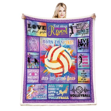 PRICES MAY VARY. Material: This volleyball blanket is made of high-quality fabric, Which is super-soft, warm and cozy, durable. Using environmentally friendly dyes, no-wrinkle, and vivid color. You can give them as gifts for daughter,mom,sister,godmother,etc. Two Size: Ultra soft volleyball printed blanket, available in 50x60inches(130cmx150cm) size and 60x80inches(150cmx200cm) size,it is suitable for couch,bed room,sofa,office. Volleyball Gifts: Because of the soft material and different volley Gifts For Volleyball Players, Volleyball Blanket, Printed Blanket, Fuzzy Throw Blanket, Girls Volleyball, Blanket For Bed, Volleyball Gifts, Throw Blanket Size, Sofa Office