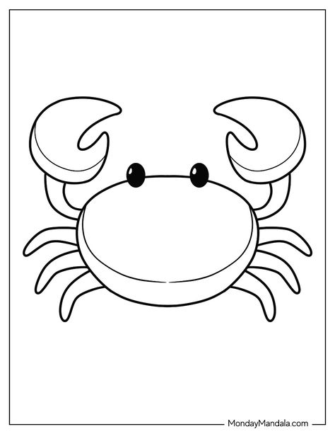 20 Crab Coloring Pages (Free PDF Printables) Crab Colouring Pages, Crustaceans Drawing, Crab Template, Crab Coloring Page, Crab Printable, Diy Crab, Sea Animals Coloring Pages, Beach Objects, Crab Drawing