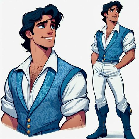 Prince Drawing, Male Body Drawing, Disney Movie Art, Drawing Superheroes, Animated Man, Disney Princess Fashion, Sailor Moon Fan Art, Prince Eric, Princess Drawings