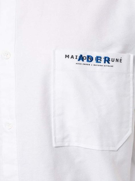 MAISON KITSUN¨¦ Ader Error x Ader error logo shirt #Sponsored , #ad, #Ader#KITSUN#MAISON Ader Error Logo, Ader Error, Graphic Design Fonts, Shirt Detail, Logo Shirt, Leather Label, Clothing Details, Zara Man, 로고 디자인