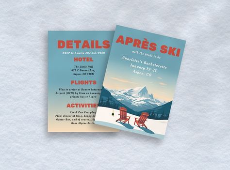 Après Ski Bachelorette Invitation Template Canva, Winter Bachelorette Theme, Colorado Bach Party, Winter Bride Invite, Snow Theme Itinerary - Etsy Apres Ski Invitation, Ski Bachelorette, Winter Bachelorette, Ski Wedding, Bachelorette Theme, Rose Gold Bridal Shower, Bachelorette Weekend Invitations, Blush Bridal Showers, Bachelorette Invitation