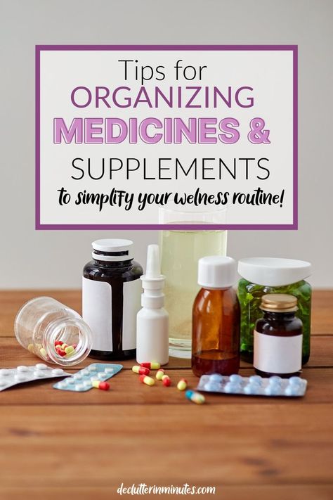 How to organize your medicines and supplements so you never toss expired meds again. Step by step decluttering tips for your medicine cabinet. Organize supplements. Organize your vitamins. Declutter vitamins and create a system for your family. Organize Supplements, Easy Home Organization, Women Nutrition, Tips For Organizing, Declutter And Organize, Medicine Organization, Decluttering Tips, How To Declutter, Organize Declutter