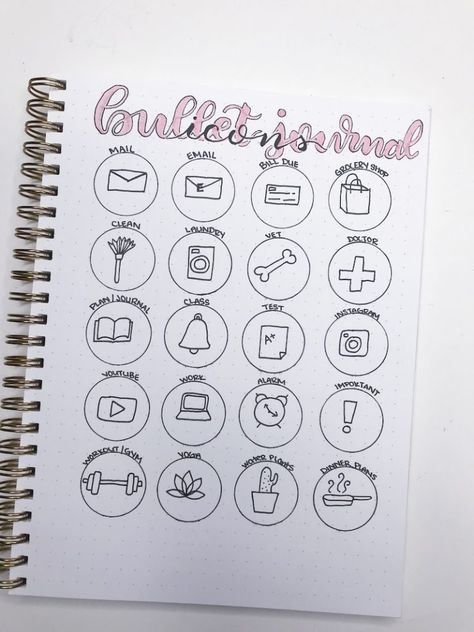 Emotions Journal, Bullet Journal Icons, Bullet Journal Flip Through, Diy Journaling, Bujo Doodles, Bullet Journal Key, Bullet Journal Font, Habit Tracker Bullet Journal, Bullet Journal How To Start A