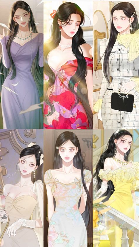 . Serena Manhwa Outfits, Serena Outfits, Manhwa Outfits, Serena Webtoon, Ideal Family, Anime Cosplay Makeup, School For Good And Evil, Cute Tattoos For Women, Dark Feminine Aesthetic