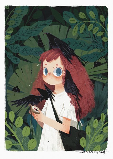 lost in the forest on Behance You Kick Miette, Me As Character, Illustrated Backgrounds, Me Characters, Illustrated Characters, Throat Punch, Konst Designs, Art Du Croquis, Cartoon Kunst