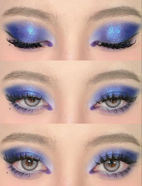 Shades Of Blue Makeup, Monster High Makeup, Ulzzang Makeup Tutorial, Makeup Nails Designs, Work Makeup, Magical Makeup, Ethereal Makeup, Eye Makeup Designs, Dark Makeup