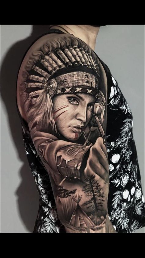 Native Sleeve Tattoo, Native American Tattoo Designs, Azteca Tattoo, Native American Tattoo, Native American Tattoos, Native Tattoos, Manga Tattoo, Leg Tattoo Men, American Tattoos