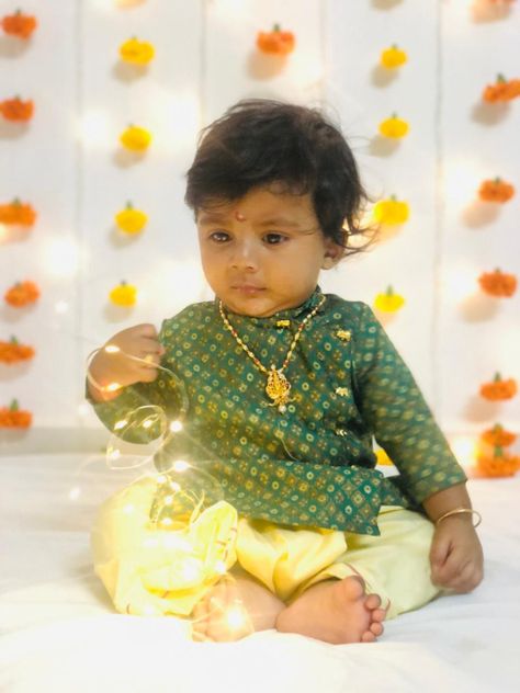 Baby Diwali Photoshoot, Diwali Baby Photoshoot Ideas, Diwali Photoshoot, Diwali Photo, 8 Month Baby, Photoshoot Boy, Boy Photoshoot, Diwali Pictures, Diwali Photos