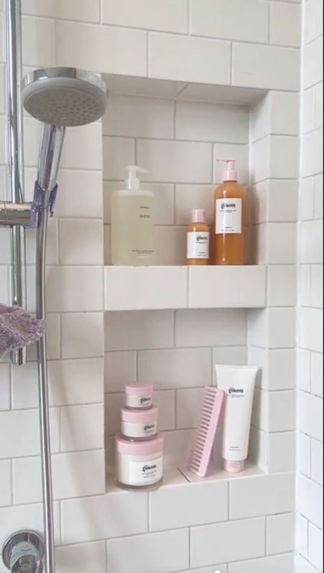 Laemekiia | Lifestyle Content Creator Girly Bathroom, Pink Pilates Princess, Pink Pilates, Shower Organization, Aesthetic Bathroom, Pilates Princess, Bathroom Inspiration Decor, Girls Bathroom, Pink Bathroom