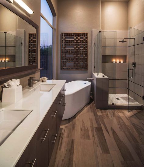 master bathroom retreat Retreat Food, Retreat Bathroom, Transitional Bathroom Design, Bathtub Shower Combo, Dream Master, Bathroom Retreat, Adding Details, Great Bathrooms, Bad Inspiration