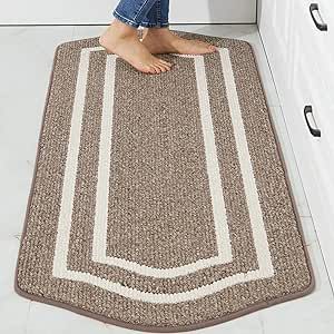 COSY HOMEER Long Kitchen Floor Mats for in Front of Sink Super Absorbent Kitchen Rugs and Mats 24"x48" Non-Skid Kitchen Mat Standing Mat Washable,Polypropylene,Brown,Frame Kitchen Floor Mats, Standing Mat, Rugs Washable, Kitchen Rugs Washable, Long Kitchen, Sink Mats, Kitchen Clean, Kitchen Rugs And Mats, Rugs And Mats