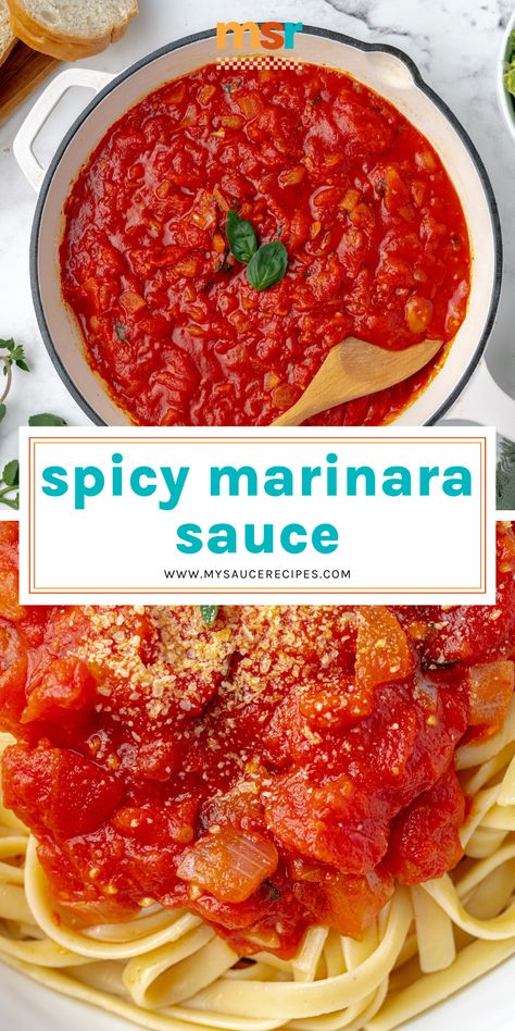 Spicy Marinara Sauce, Spicy Pasta Sauce, Red Sauce Pasta Recipe, Best Sauce Recipe, Red Sauce Recipe, Red Pasta, Spicy Pasta, Marinara Sauce Recipe, Red Sauce Pasta