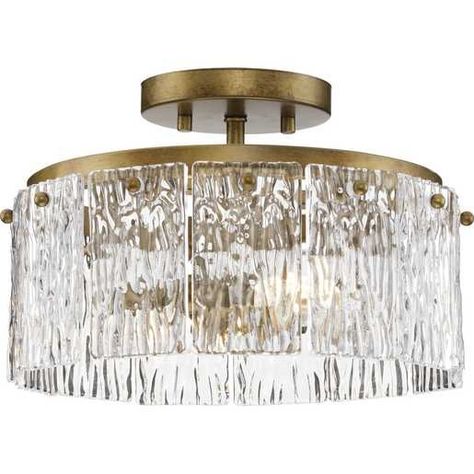 Add luxury and glamour to your home with the elegant Chevall Collection. The Semi-Flush Mount Light combines a layer of distinctive artisanal glass with a richly burnished, Gold Ombre frame. Glimmering illumination creates a sparkling ambiance that fills the room. This fixture is part of the Progress Lighting Design Series, a lighting collection offering fashionable styles and affordable luxury lighting for the home. Gold Ombre, Progress Lighting, Light Fixtures Flush Mount, Overhead Lighting, Semi Flush Mount Lighting, Ceiling Fan Chandelier, Mount Light, Luxury Lighting, Semi Flush Mount