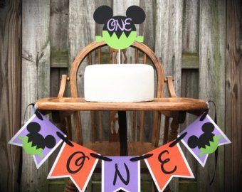 Mickey Mouse Party Decorations, Mickey Mouse Cake Topper, Halloween Birthday Party Decorations, Mouse Cake Topper, Disney Halloween Parties, Halloween First Birthday, Mickey First Birthday, Mickey Halloween Party, Halloween 1st Birthdays