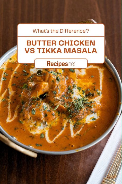 Compare the creamy, buttery flavors of Butter Chicken with the spicy, tangy notes of Tikka Masala. Learn the key ingredients and methods that distinguish these two popular dishes. Perfect for spice enthusiasts and cooking lovers alike. Get the full recipes on recipes.net and start cooking! Which on do you prefer? Share your thoughts in the comments. #IndianDishes #ButterChicken #TikkaMasala #CookingAtHome #FoodInspiration #PoultryRecipes #Chicken #PoultryDishes Spicy Butter Chicken, Chicken Butter Masala, Spicy Butter, Best Chicken Marinade, Chicken Leg Recipes, Popular Dishes, Chicken Chunks, Chicken Korma, Full Recipes