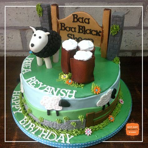 Baa Baa Black Sheep Cake, Sheep Cake, Cake Story, Baa Baa Black Sheep, 2 Cake, Cake Kids, Desserts Cake, Birthday Stuff, Wheels On The Bus