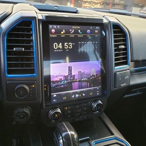 F150 Interior, Ford F150 Interior, Ford F150 Accessories, F150 Accessories, Truck Accessories Ford, Vertical Screen, Unique Vehicles, Ford Trucks F150, Ford Ranger Raptor