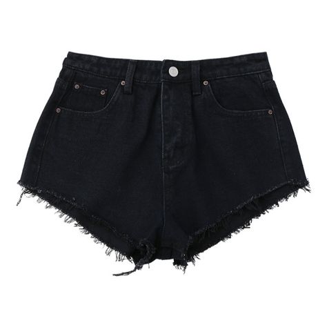 Denim Cutoffs Mini Shorts Black found on Polyvore featuring shorts, denim hotpants, denim hot pants, cut-off shorts, micro shorts and mini shorts Vintage High Waisted Shorts, Denim Shorts Style, Vintage Jean Shorts, Mini Denim Shorts, Micro Shorts, Hot Pant, Vintage Denim Shorts, Pants Short, Black High Waisted Shorts