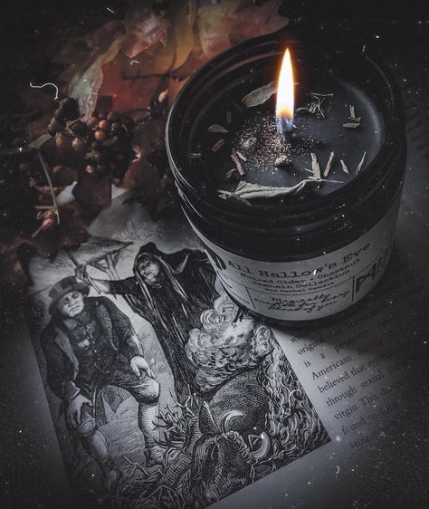 Celtic Samhain Aesthetic, Candle Witch Aesthetic, Witch Casket, Witchy Candle Aesthetic, Samhain Incense, Village Witch, Magic Candles, Season Of The Witch Samhain Oracle, Witchy Candles