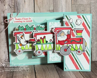 The Stampin' Bunny: Z-fold Block Card with Santa's Delivery Stampin Up! Card Stampin Up Z Fold Cards, Delivery Sign, Bunny Money, Cake For Birthday, Z Cards, Stampin Up Card, Santa Express, Make A Cake, Holiday 2022