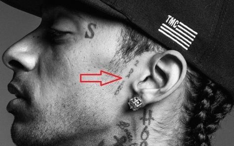 Nipsey Hussle's 31 Tattoos & Their Meaning - Body Art Guru #necktattoos #tattoosformen Nipsey Hussle Tattoos Ideas, Nipsey Tattoo, Nipsey Hussle Tattoos, Marathon Tattoo, Neck Tattoos For Men, Best Neck Tattoos, Face Tats, Chain Tattoo, King Tattoos