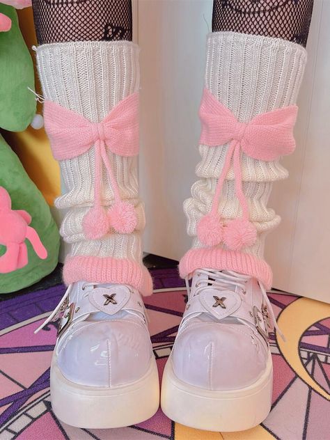 This price is for a pair of leg warmers. Pink And White Leg Warmers, Cotton Candy Halloween Costume, White Leg Warmers, Cottagecore Pink, Got Characters, Candy Halloween, Fluffy Hair, Kawaii Fashion, Leg Warmers