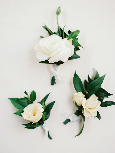 White and greenery boutonnieres Green Boutonniere, White Corsage, Green Pocket Square, White Boutonniere, Dish Display, Wedding Boutonniere, Boutonniere Wedding, Floral Ideas, September 2024