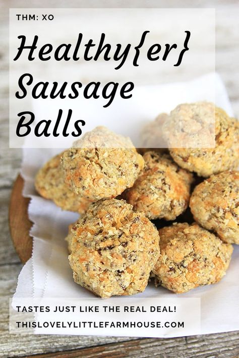 Healthy Sausage Balls Recipe | THM: XO | This Lovely Little Farmhouse #trimhealthymama #sausageballsrecipe #sproutedflour Homemade Biscuit Mix, Decluttering Home, Pork Breakfast Sausage, Sausage Balls Recipe, Simple Living Lifestyle, Little Farmhouse, Sausage Balls, Freezer Breakfast, Eating Better