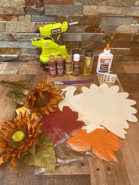 Dollar Tree Turkey Carft - The Shabby Tree Diy Turkey Decorations, Dollar Tree Turkey, Dollar Tree Thanksgiving Decor Diy, Dollar Tree Thanksgiving Crafts, Turkey Decorations Diy, Dollar Tree Thanksgiving Decor, Dollar Tree Thanksgiving, 30 Days Of Thankfulness, Tree Thanksgiving