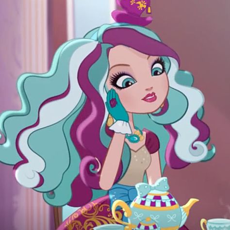 Maddie Ever After High, Madeline Hatter Icon, Maddie Hatter, Madeline Hatter, Ever After Dolls, Ever After High, Most Favorite, Mad Hatter, Blue Aesthetic