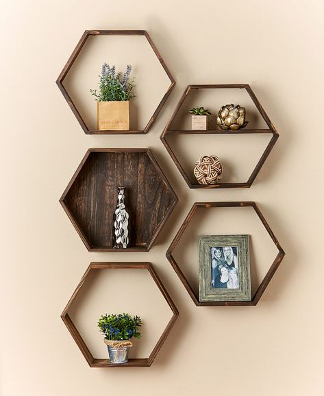 Hexagon shelf decor