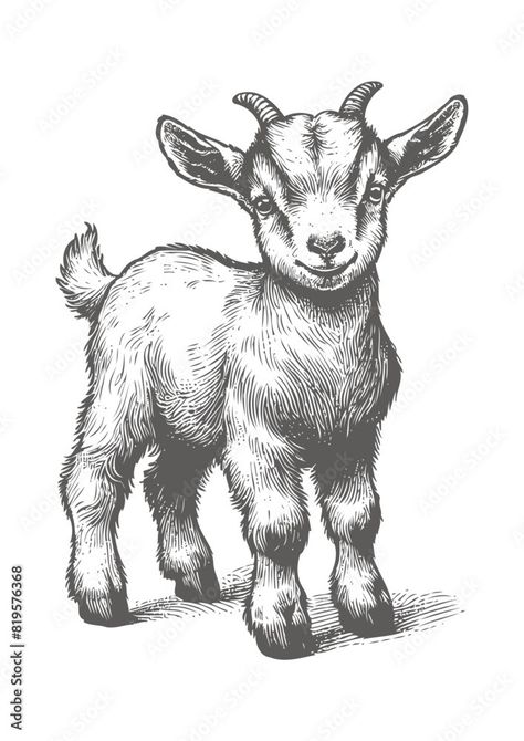 goat Vector, baby goat vector illustration, goat emblem design, baby goat vector Stock Vector | Adobe Stock Goat Drawing, Goat Vector, Medieval Tattoo, Goat Head, Emblem Design, Goat Art, Animal Vector, Baby Goat, Cute Goats