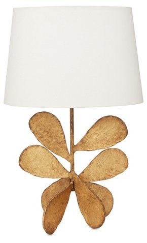 Jane Petal Table Lamp, Gold - Visual Comfort for One Kings Lane  - Brands | One Kings Lane Bamboo Floor Lamp, Pedestal Side Table, Lamp Gold, Gold Lamp, Cube Ottoman, Gold Table Lamp, Elephant Logo, Gold Table, Beauty Design