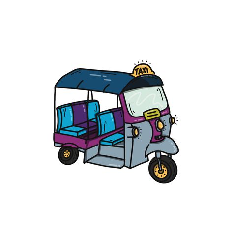 #digitalart #digitalillustration #tuktuk #illustration #illustrationartists #illustrationoftheday #illustrationdesign Tuktuk Illustration, Tuk Tuk, Illustration Graphic Design, Line Art, Doodles, Graphic Design, Quick Saves, Design, Art