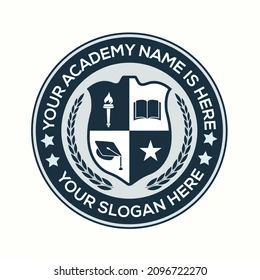 School Emblem Design Logo Inspiration, Neo School Logo Pov, Ssg Logo School, School Badge Design Ideas, Emblem Logo Design Ideas, University Logo Design Inspiration, Academy Logo Design Ideas, School Emblem Logo, School Badge Logo