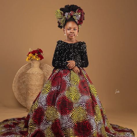 Latest Children Ankara Gown, African Princess Dress, Ankara Styles For Children, Children Ankara Gowns, Kampala Gown Styles For Ladies, Princess Dress Long, Styles For Children, Christmas Gown, Ankara Styles For Kids