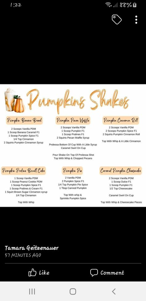 Pumpkin Cinnamon Roll Herbalife Shake, Cinnamon Herbalife Tea Recipes, Pumpkin Herbalife Shake Recipes, November Herbalife Tea Recipes, Herbalife Pumpkin Spice Shake Recipes, Herbalife Hot Chocolate Recipe, Herbalife Fall Shake Recipes, Apple Shake Recipe, Pumpkin Shake Recipe