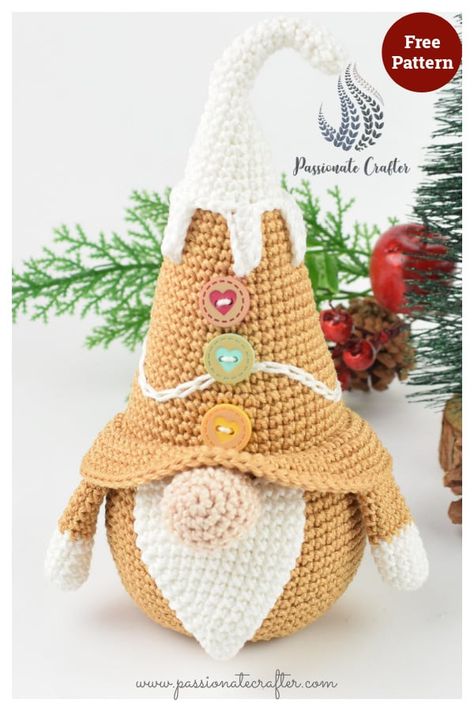 Knitted Gonks Free Pattern, Free Xmas Crochet Patterns, Christmas Crochet Gnome Free Pattern, Crochet Gnomes Free Pattern Easy, Crochet Gonk, Crochet Stuffys, Crochet Gnomes Pattern Free, Wool Toys, Crochet Gnomes