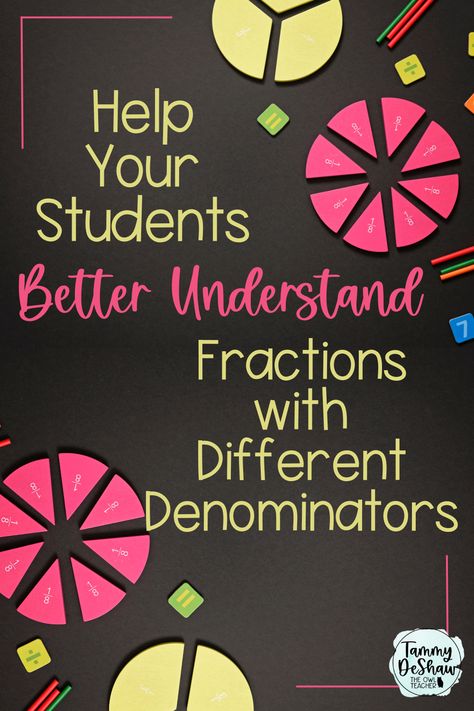 Add Fractions With Unlike Denominators, Fractions With Unlike Denominators, Subtract Fractions, Writing Fractions, Multiplication And Division Practice, Add And Subtract Fractions, Elementary Math Classroom, Adding Fractions, Adding And Subtracting Fractions