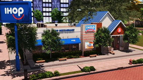 IHOP | 30x20 | RESTAURANT | Patreon Ihop Food, Sims 4 Restaurant, Sims 4 Build, Fast Food Restaurant, Sims 4, Gaming, Restaurant, Building