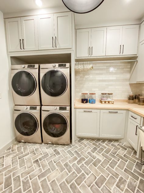 New Home Laundry Room Reveal - Ashlee Nichols Double Washer And Dryer, Home Laundry Room, House Laundry Room, Laundry Room/mud Room, Dream Laundry Room, Large Laundry Rooms, Home Laundry, Mom Of Three, Laundry Room Remodel